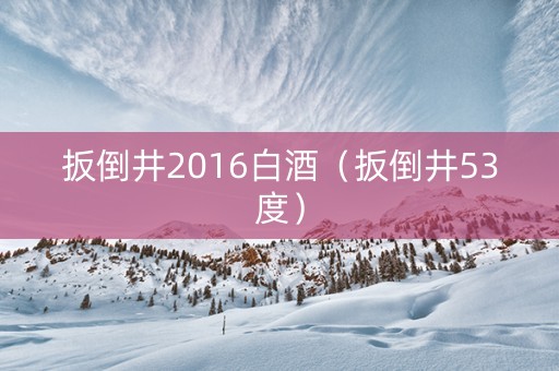 扳倒井2016白酒（扳倒井53度）