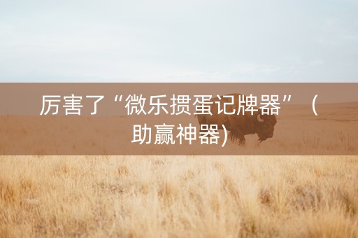 厉害了“微乐掼蛋记牌器”（助赢神器)