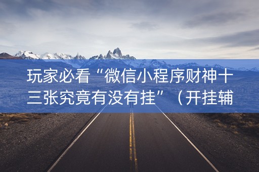 玩家必看“微信小程序财神十三张究竟有没有挂”（开挂辅助脚本)