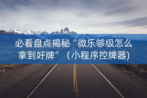 必看盘点揭秘“微乐够级怎么拿到好牌”（小程序控牌器)