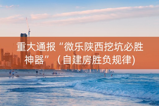 重大通报“微乐陕西挖坑必胜神器”（自建房胜负规律)