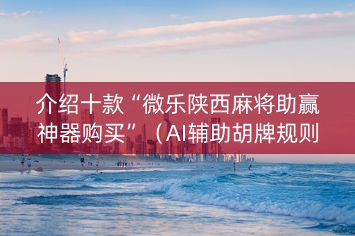 介绍十款“微乐陕西麻将助赢神器购买”（AI辅助胡牌规则)