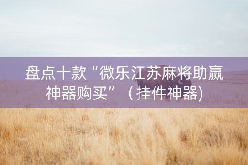 盘点十款“微乐江苏麻将助赢神器购买”（挂件神器)