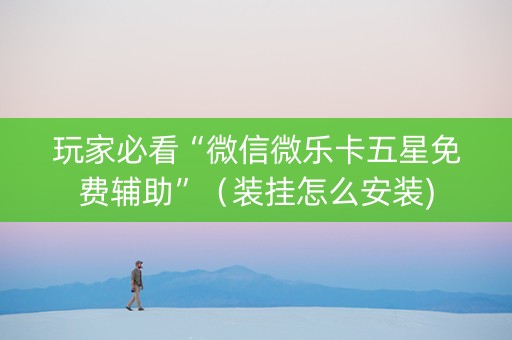 玩家必看“微信微乐卡五星免费辅助”（装挂怎么安装)