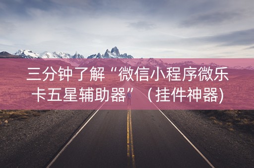 三分钟了解“微信小程序微乐卡五星辅助器”（挂件神器)