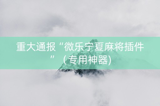 重大通报“微乐宁夏麻将插件”（专用神器)