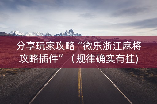 分享玩家攻略“微乐浙江麻将攻略插件”（规律确实有挂)