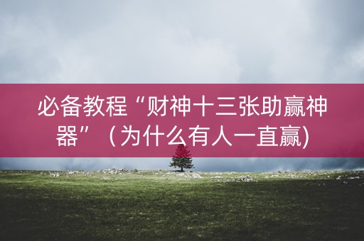 必备教程“财神十三张助赢神器”（为什么有人一直赢)