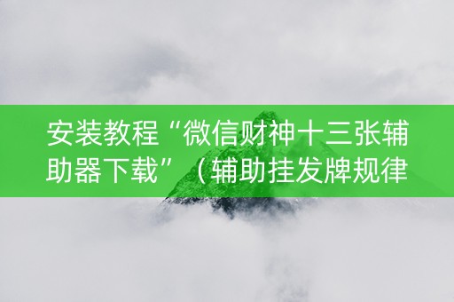 安装教程“微信财神十三张辅助器下载”（辅助挂发牌规律)
