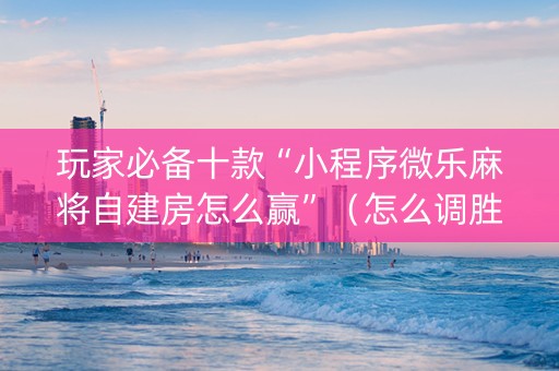 玩家必备十款“小程序微乐麻将自建房怎么赢”（怎么调胜率)