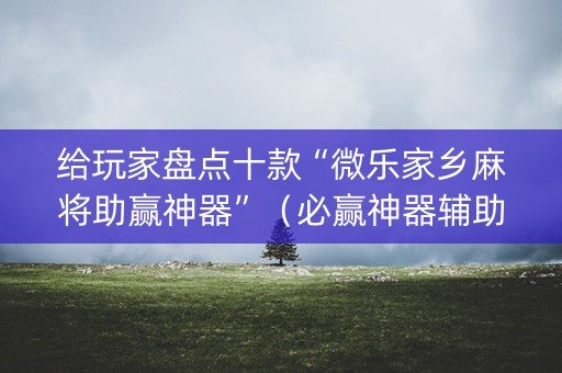给玩家盘点十款“微乐家乡麻将助赢神器”（必赢神器辅助器)