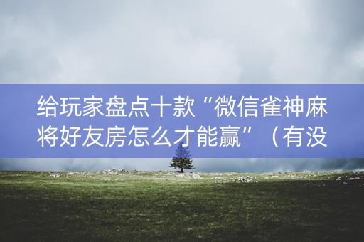 给玩家盘点十款“微信雀神麻将好友房怎么才能赢”（有没有猫腻)