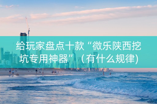 给玩家盘点十款“微乐陕西挖坑专用神器”（有什么规律)