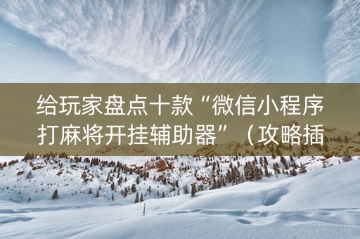 给玩家盘点十款“微信小程序打麻将开挂辅助器”（攻略插件)