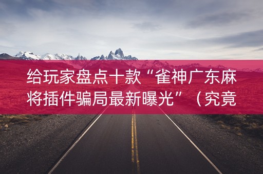 给玩家盘点十款“雀神广东麻将插件骗局最新曝光”（究竟是不是有挂)
