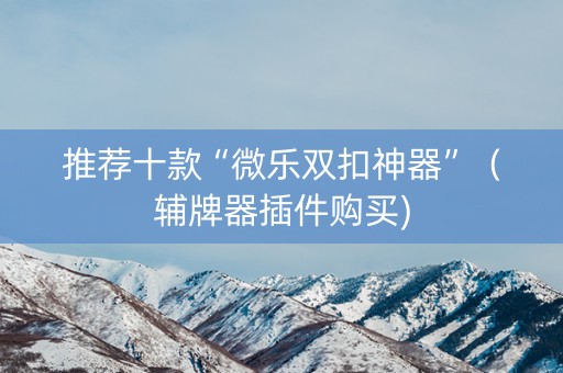 推荐十款“微乐双扣神器”（辅牌器插件购买)
