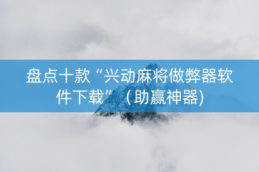 盘点十款“兴动麻将做弊器软件下载”（助赢神器)