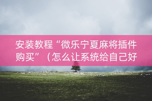 安装教程“微乐宁夏麻将插件购买”（怎么让系统给自己好牌)