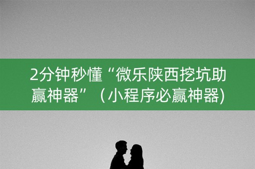 2分钟秒懂“微乐陕西挖坑助赢神器”（小程序必赢神器)