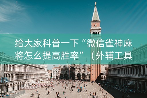 给大家科普一下“微信雀神麻将怎么提高胜率”（外辅工具)