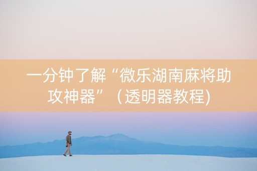 一分钟了解“微乐湖南麻将助攻神器”（透明器教程)