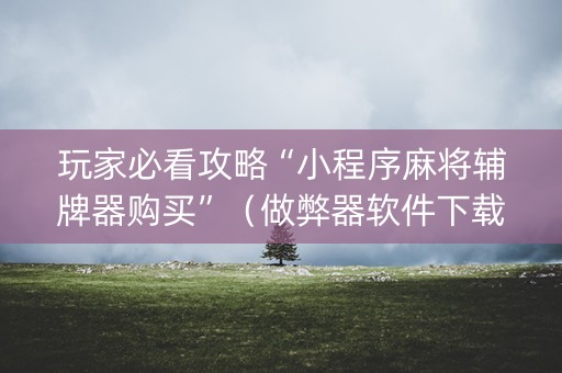 玩家必看攻略“小程序麻将辅牌器购买”（做弊器软件下载)