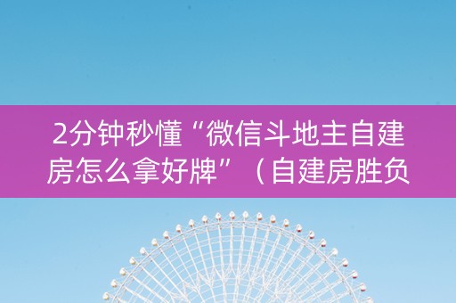 2分钟秒懂“微信斗地主自建房怎么拿好牌”（自建房胜负规律)