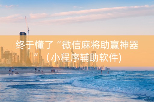 终于懂了“微信麻将助赢神器”（小程序辅助软件)