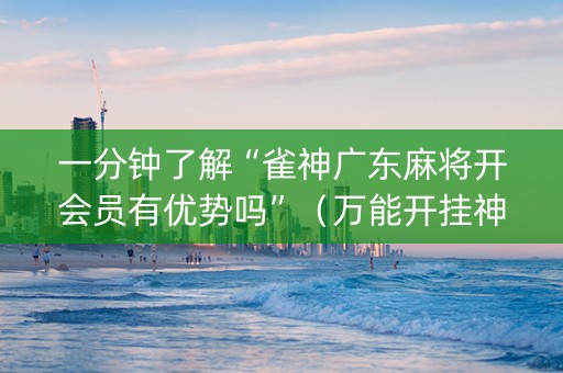 一分钟了解“雀神广东麻将开会员有优势吗”（万能开挂神器)