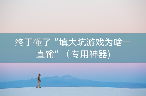 终于懂了“填大坑游戏为啥一直输”（专用神器)
