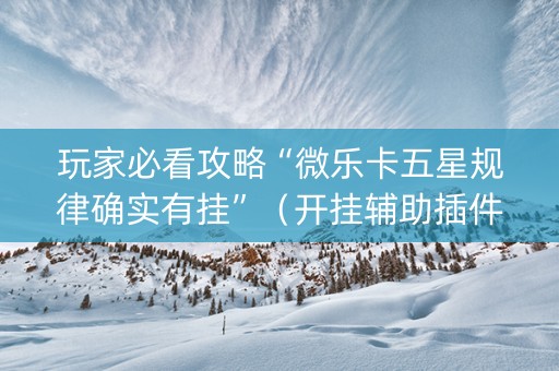 玩家必看攻略“微乐卡五星规律确实有挂”（开挂辅助插件)