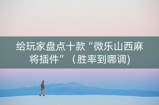 给玩家盘点十款“微乐山西麻将插件”（胜率到哪调)