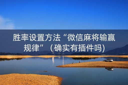 胜率设置方法“微信麻将输赢规律”（确实有插件吗)