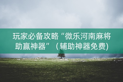 玩家必备攻略“微乐河南麻将助赢神器”（辅助神器免费)