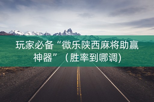 玩家必备“微乐陕西麻将助赢神器”（胜率到哪调)