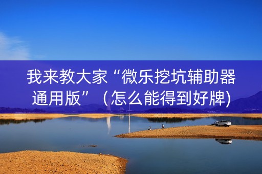 我来教大家“微乐挖坑辅助器通用版”（怎么能得到好牌)