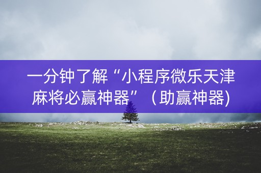 一分钟了解“小程序微乐天津麻将必赢神器”（助赢神器)