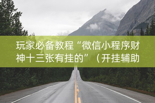 玩家必备教程“微信小程序财神十三张有挂的”（开挂辅助器脚本)