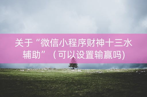 关于“微信小程序财神十三水辅助”（可以设置输赢吗)
