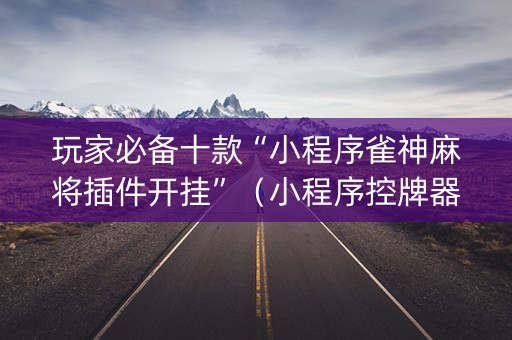 玩家必备十款“小程序雀神麻将插件开挂”（小程序控牌器)