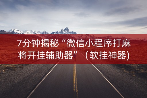7分钟揭秘“微信小程序打麻将开挂辅助器”（软挂神器)
