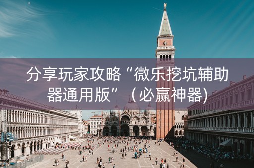 分享玩家攻略“微乐挖坑辅助器通用版”（必赢神器)