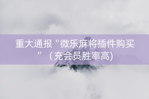 重大通报“微乐麻将插件购买”（充会员胜率高)