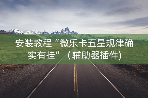 安装教程“微乐卡五星规律确实有挂”（辅助器插件)