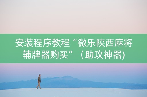 安装程序教程“微乐陕西麻将辅牌器购买”（助攻神器)