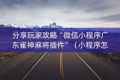 分享玩家攻略“微信小程序广东雀神麻将插件”（小程序怎么才会赢)