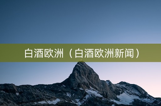 白酒欧洲（白酒欧洲新闻）