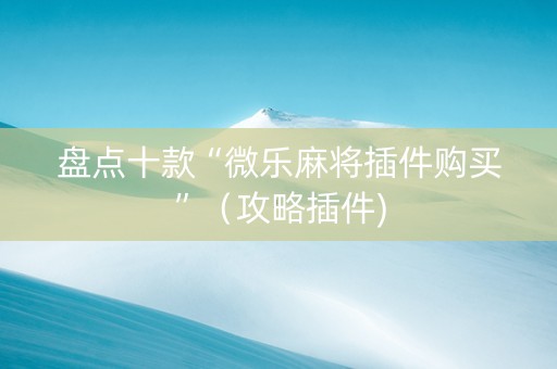 盘点十款“微乐麻将插件购买”（攻略插件)