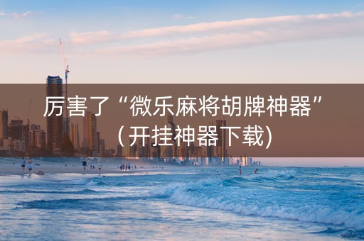 厉害了“微乐麻将胡牌神器”（开挂神器下载)