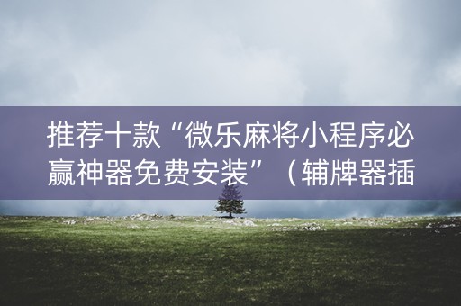 推荐十款“微乐麻将小程序必赢神器免费安装”（辅牌器插件购买)